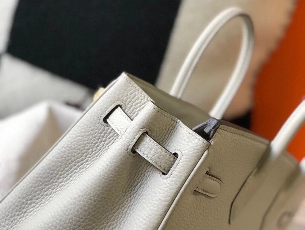 Hermes Birkin 30 Bag in Pearl Grey Clemence Leather with GHW