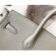 Hermes Birkin 30 Bag in Pearl Grey Clemence Leather with GHW