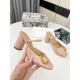 Dior C'est Slingback Pumps 80MM in Nude Patent Calfskin