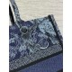 Dior Medium Book Tote Bag In Denim Blue Toile de Jouy Embroidery