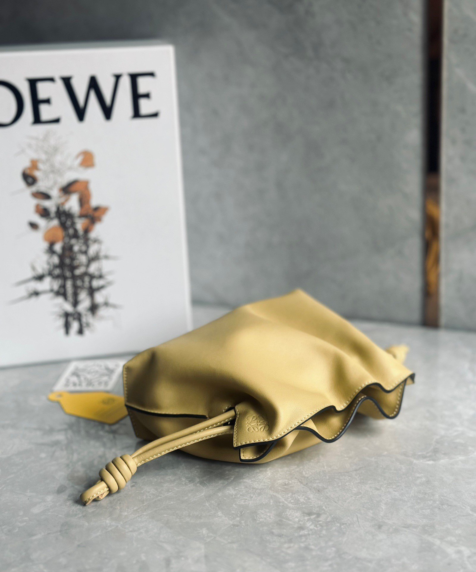 Loewe Flamenco Clutch Bag In Dark Butter Calfskin