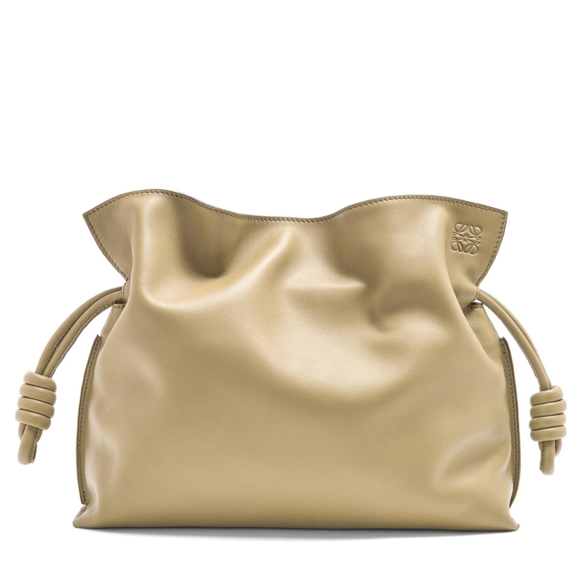 Loewe Flamenco Clutch Bag In Clay Green Calfskin