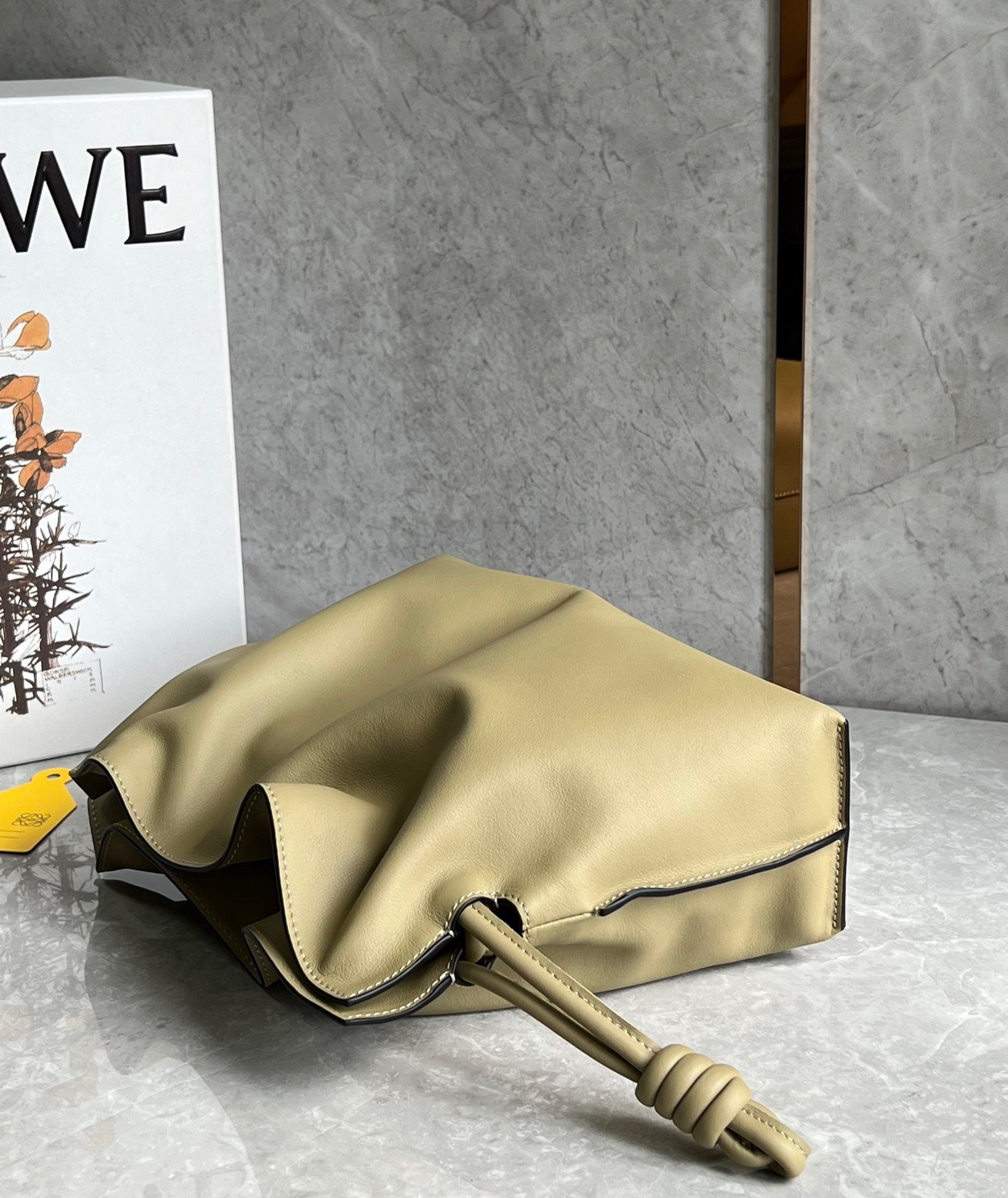 Loewe Flamenco Clutch Bag In Clay Green Calfskin