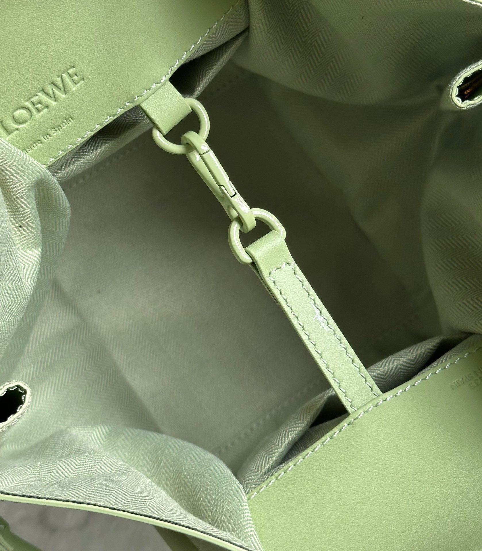 Loewe Compact Hammock Bag in Lime Green Satin Calfskin