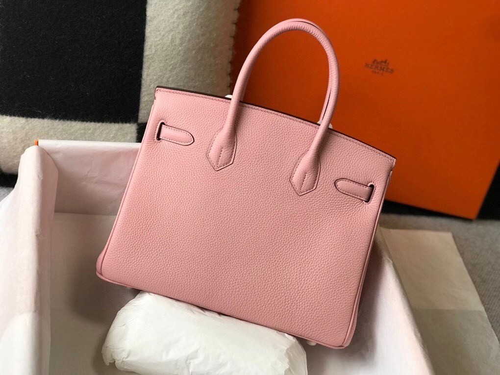 Hermes Birkin 30 Bag in Pink Clemence Leather with GHW