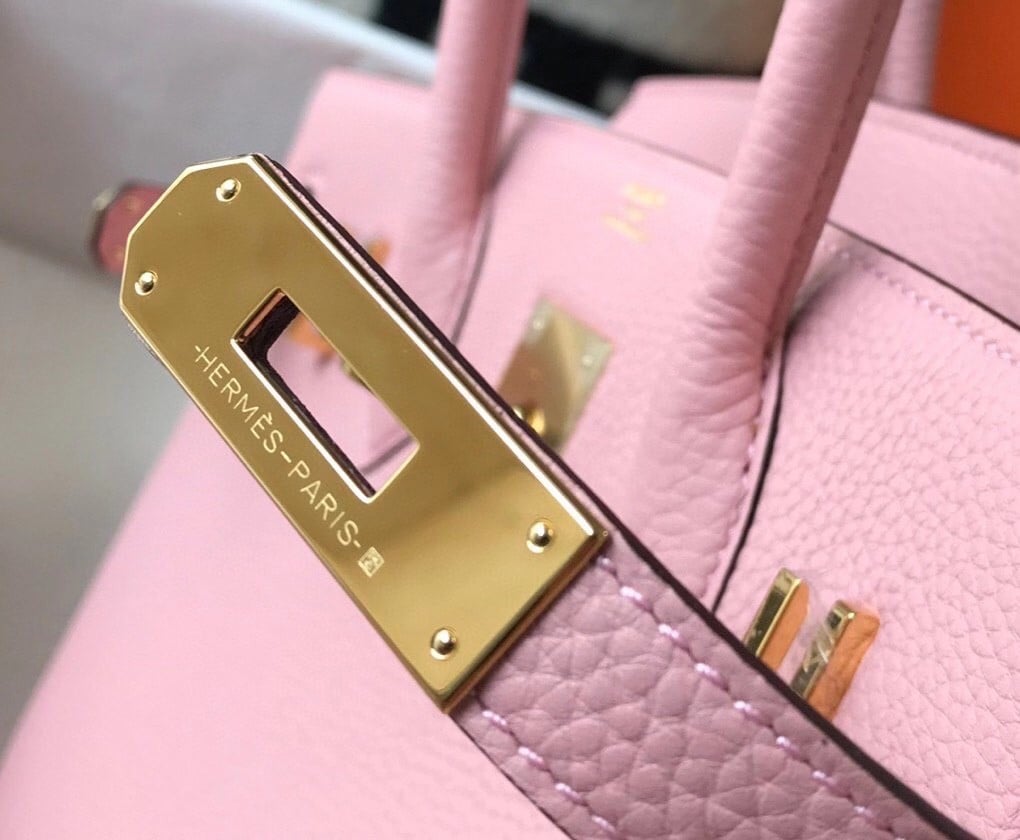 Hermes Birkin 30 Bag in Pink Clemence Leather with GHW