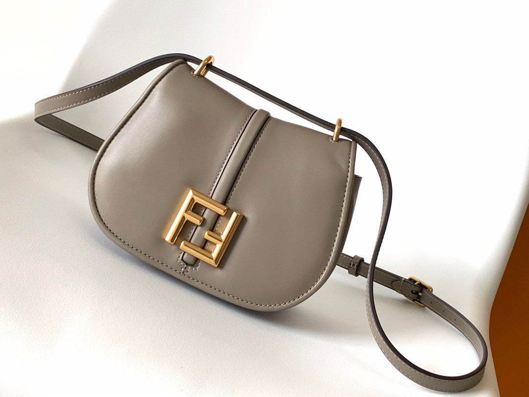 Fendi C’mon Small Bag in Grey Calfskin