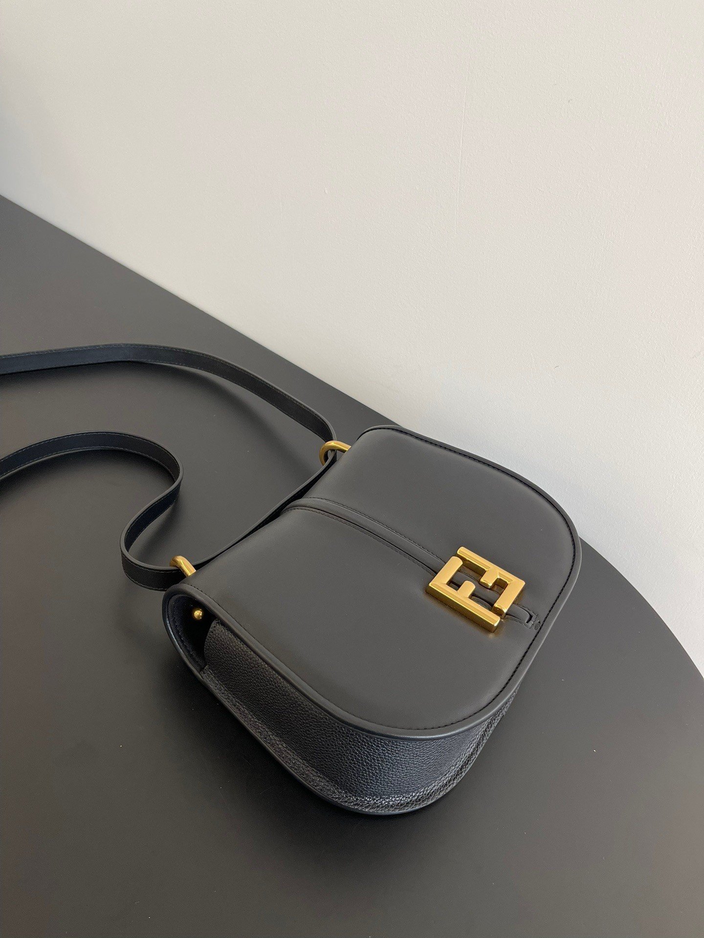 Fendi C’mon Medium Bag in Black Calfskin