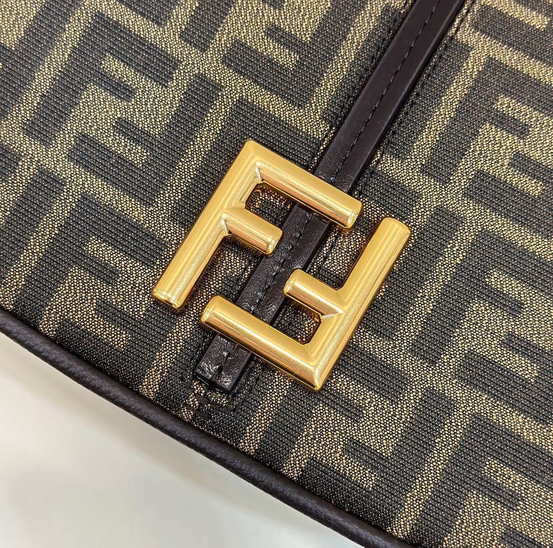 Fendi C’mon Medium Bag in FF Jacquard Fabric and Leather