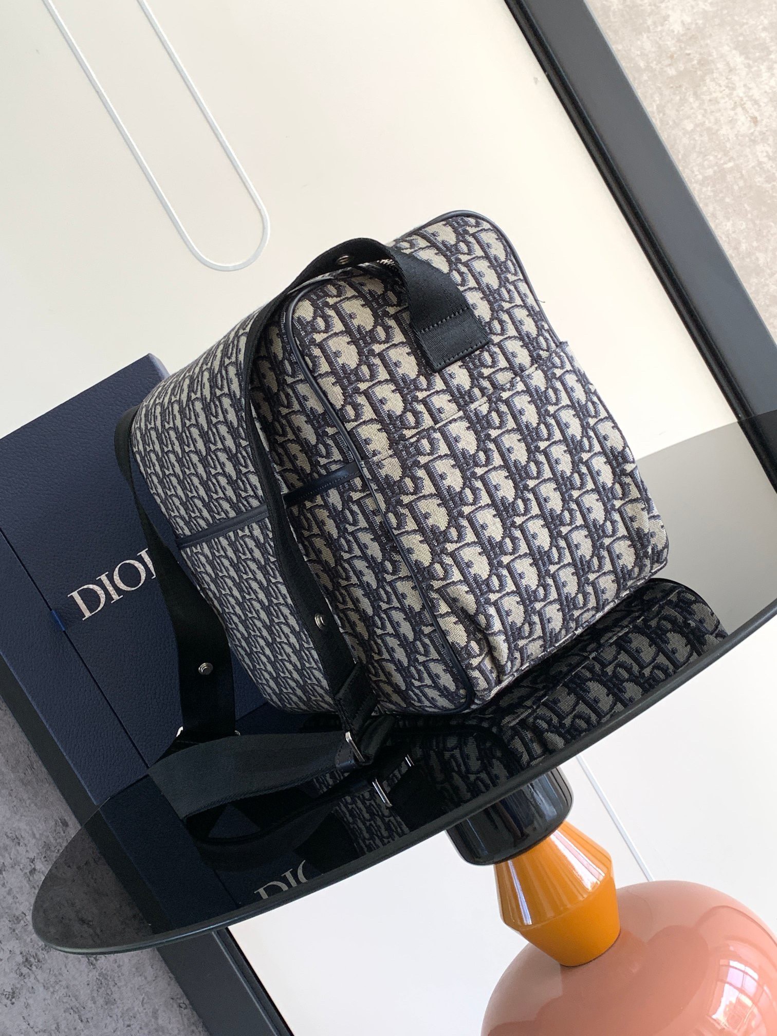 Dior Changing Bag in Blue Dior Oblique Canvas