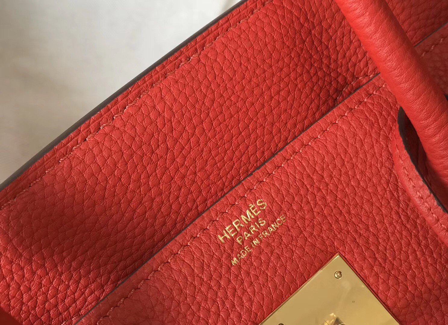 Hermes Birkin 30 Bag in Red Clemence Leather with GHW