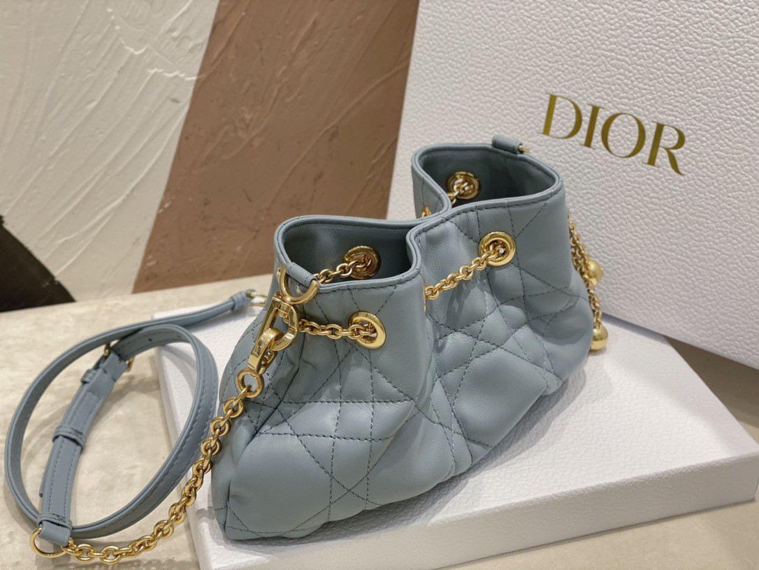 Dior Ammi Small Bag in Blue Macrocannage Lambskin