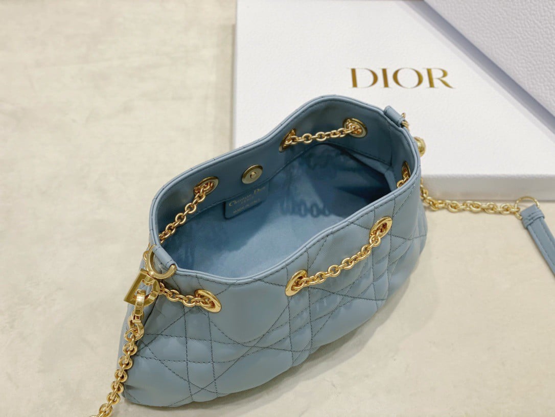 Dior Ammi Small Bag in Blue Macrocannage Lambskin