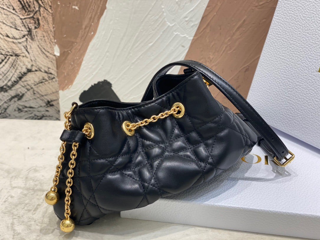 Dior Ammi Small Bag in Black Macrocannage Lambskin