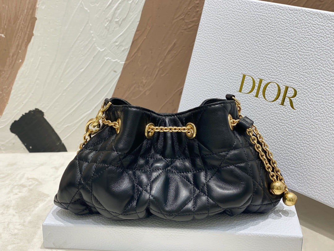 Dior Ammi Small Bag in Black Macrocannage Lambskin