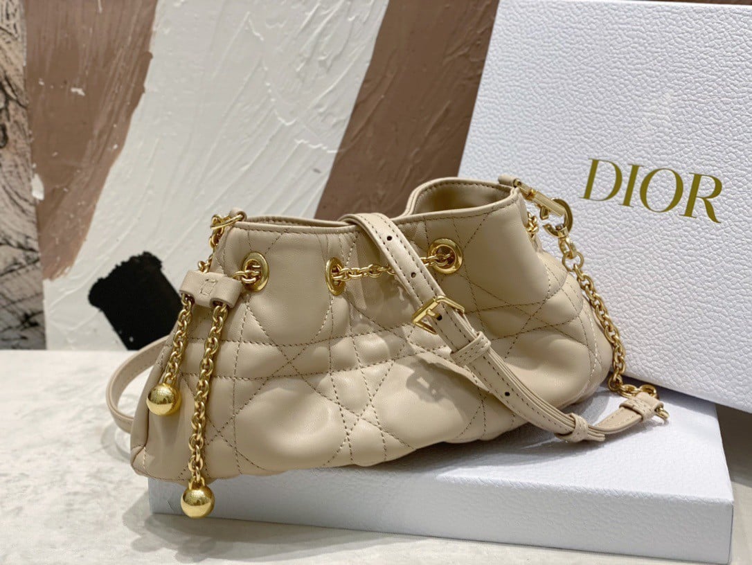 Dior Ammi Small Bag in Sand Pink Macrocannage Lambskin