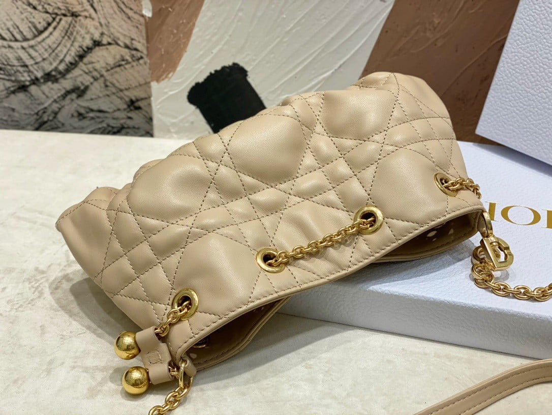 Dior Ammi Small Bag in Sand Pink Macrocannage Lambskin