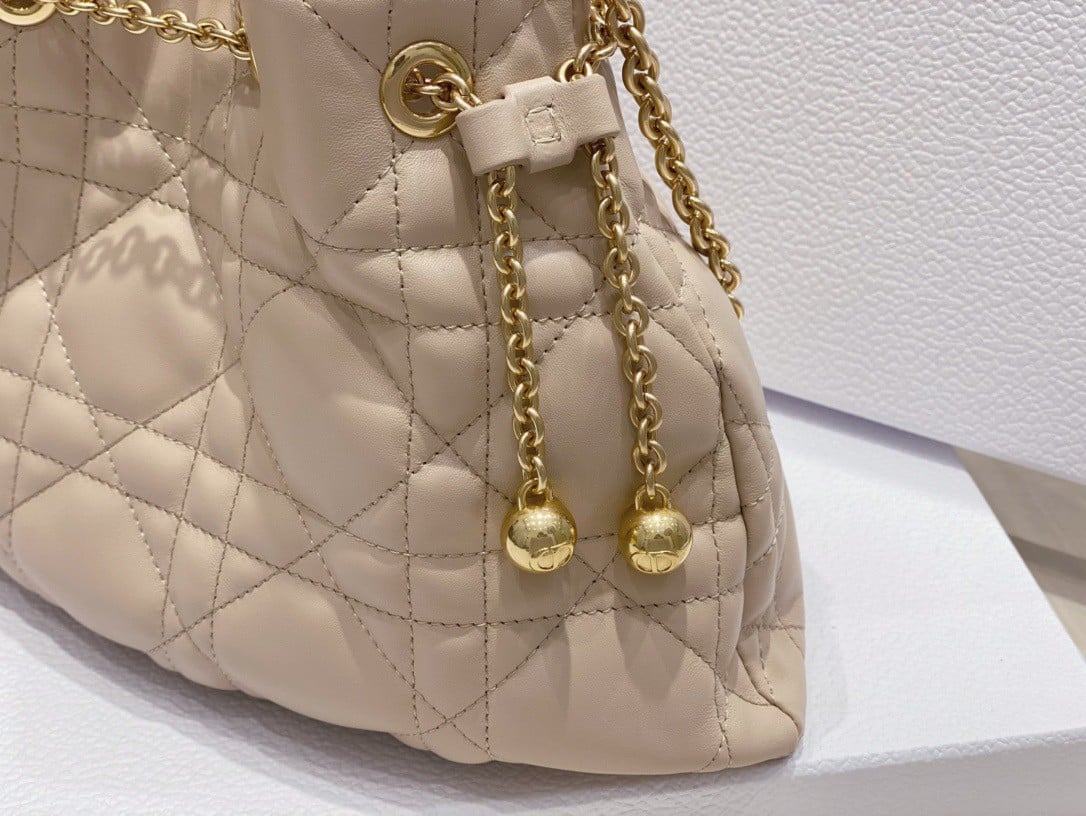 Dior Ammi Medium Bag in Sand Pink Macrocannage Lambskin