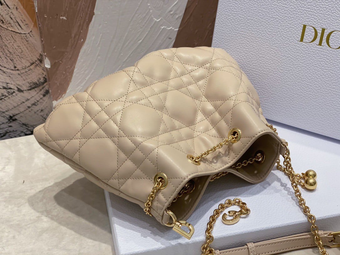 Dior Ammi Medium Bag in Sand Pink Macrocannage Lambskin