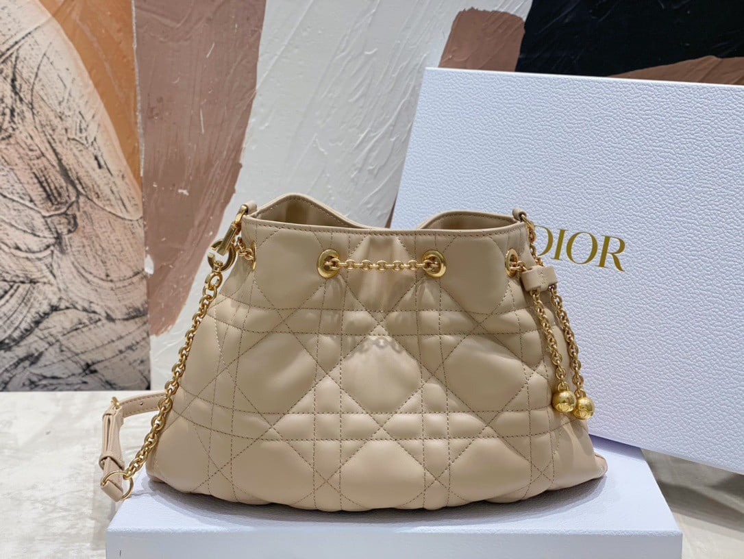 Dior Ammi Medium Bag in Sand Pink Macrocannage Lambskin