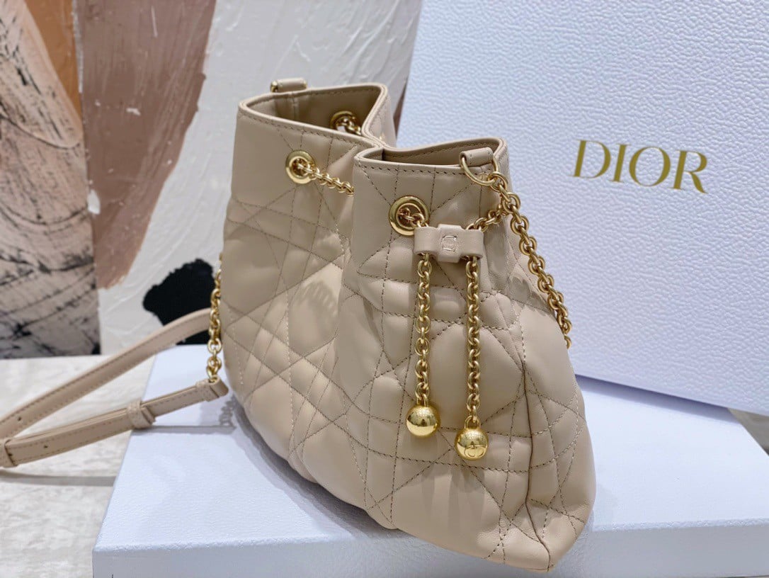 Dior Ammi Medium Bag in Sand Pink Macrocannage Lambskin