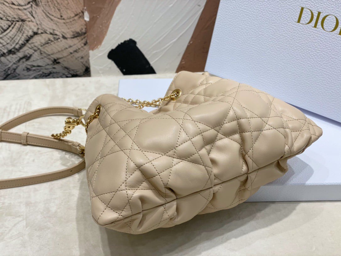 Dior Ammi Medium Bag in Sand Pink Macrocannage Lambskin