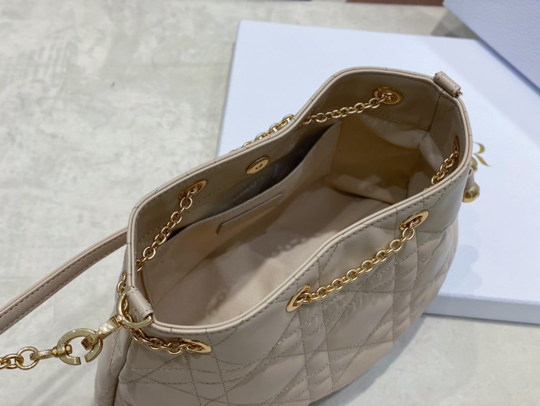 Dior Ammi Medium Bag in Sand Pink Macrocannage Lambskin