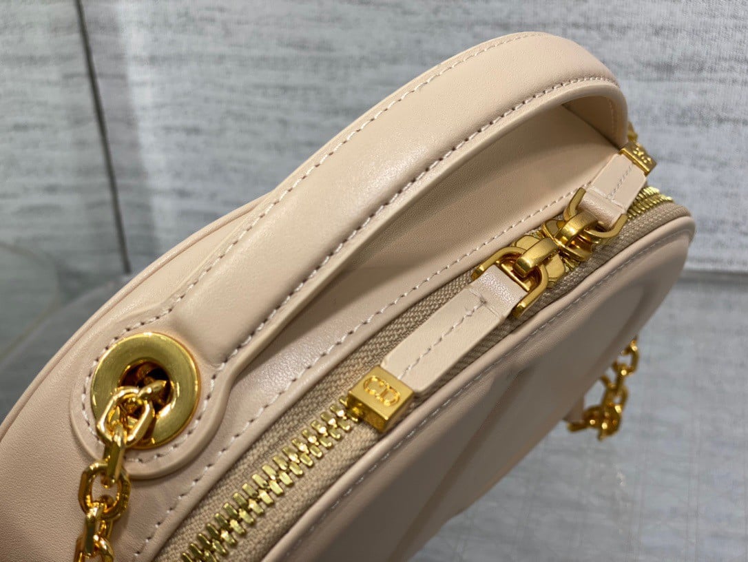 Dior CD Signature Oval Camera Bag in Beige Calfskin