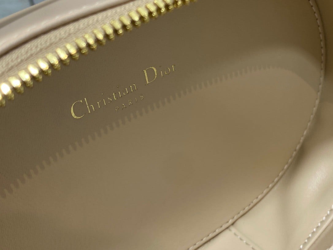 Dior CD Signature Oval Camera Bag in Beige Calfskin