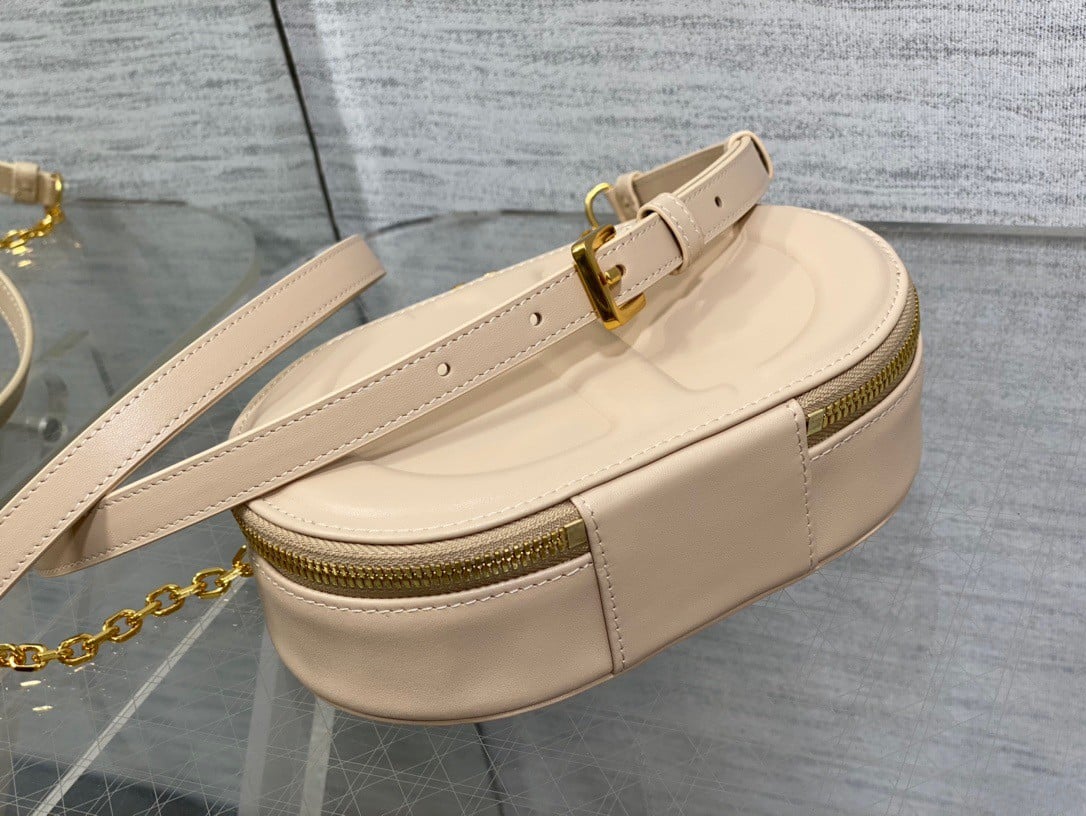 Dior CD Signature Oval Camera Bag in Beige Calfskin