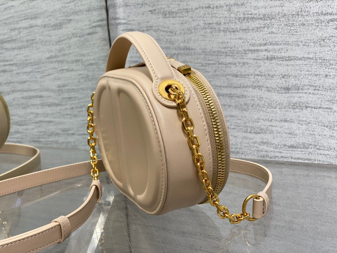 Dior CD Signature Oval Camera Bag in Beige Calfskin