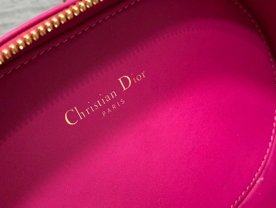 Dior CD Signature Oval Camera Bag in Rani Pink Calfskin