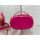 Dior CD Signature Oval Camera Bag in Rani Pink Calfskin