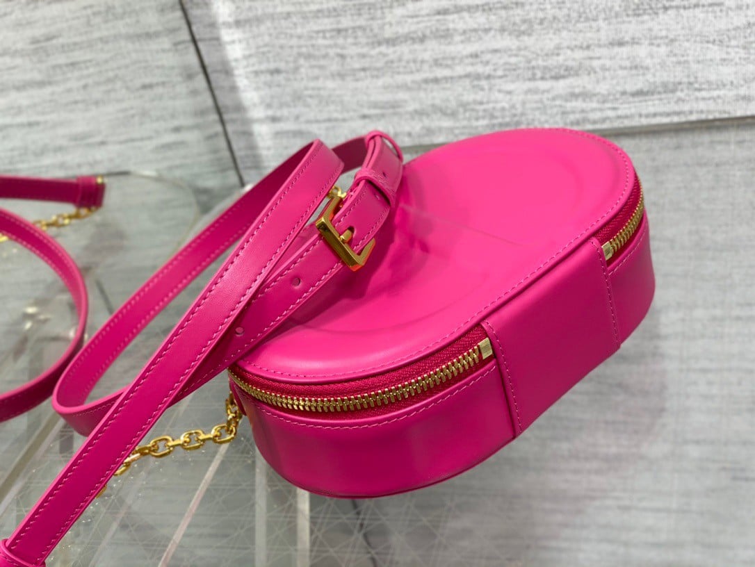 Dior CD Signature Oval Camera Bag in Rani Pink Calfskin