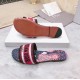 Dior Dway Slides In Fuchsia Animals Embroidered Cotton