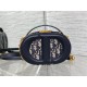 Dior CD Signature Oval Camera Bag in Blue Dior Oblique Jacquard