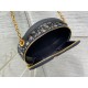 Dior CD Signature Oval Camera Bag in Blue Dior Oblique Jacquard