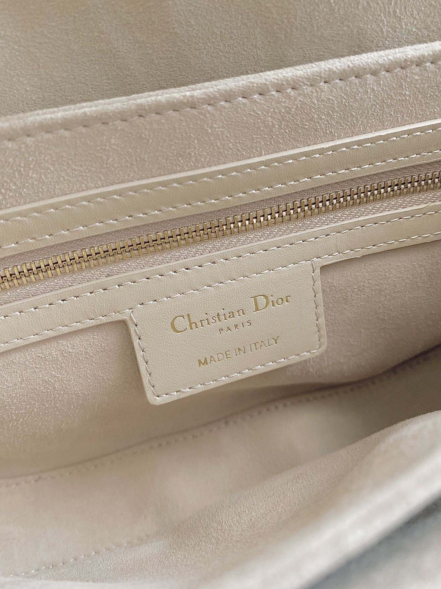 Dior CD Signature Chain Bag in Beige Calfskin