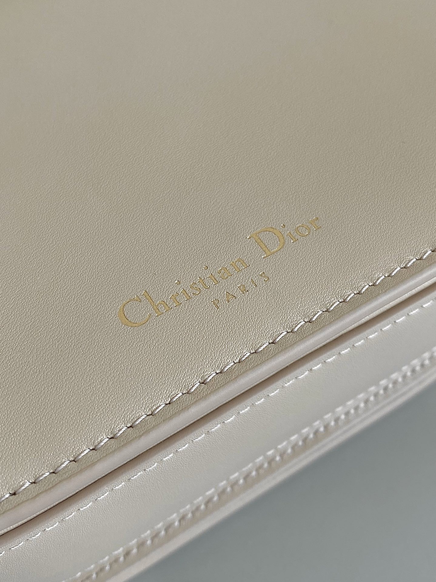 Dior CD Signature Chain Bag in Beige Calfskin