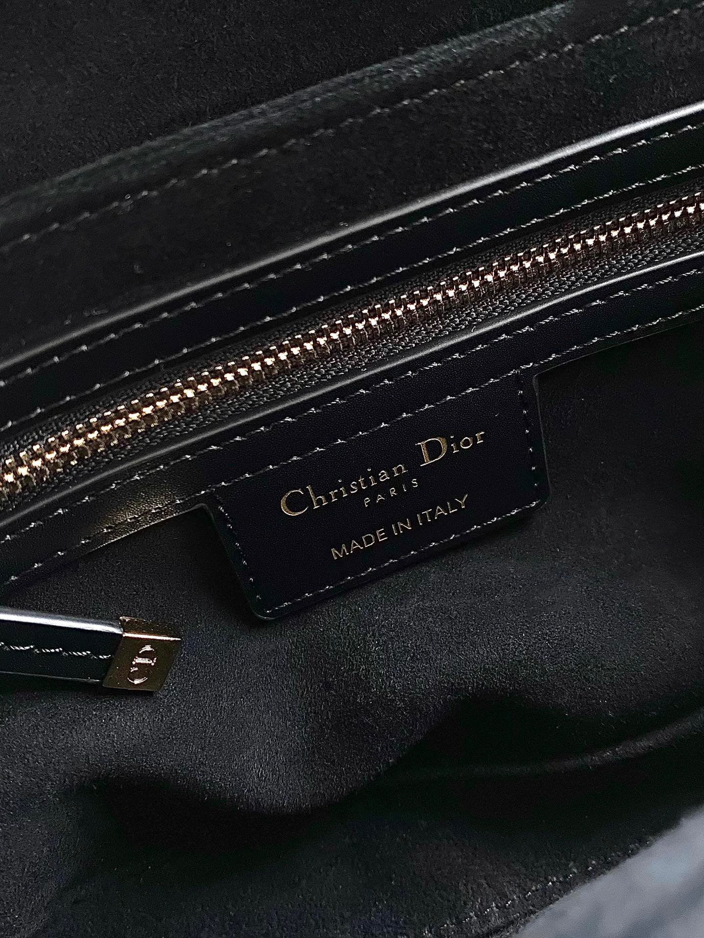 Dior CD Signature Chain Bag in Black Calfskin