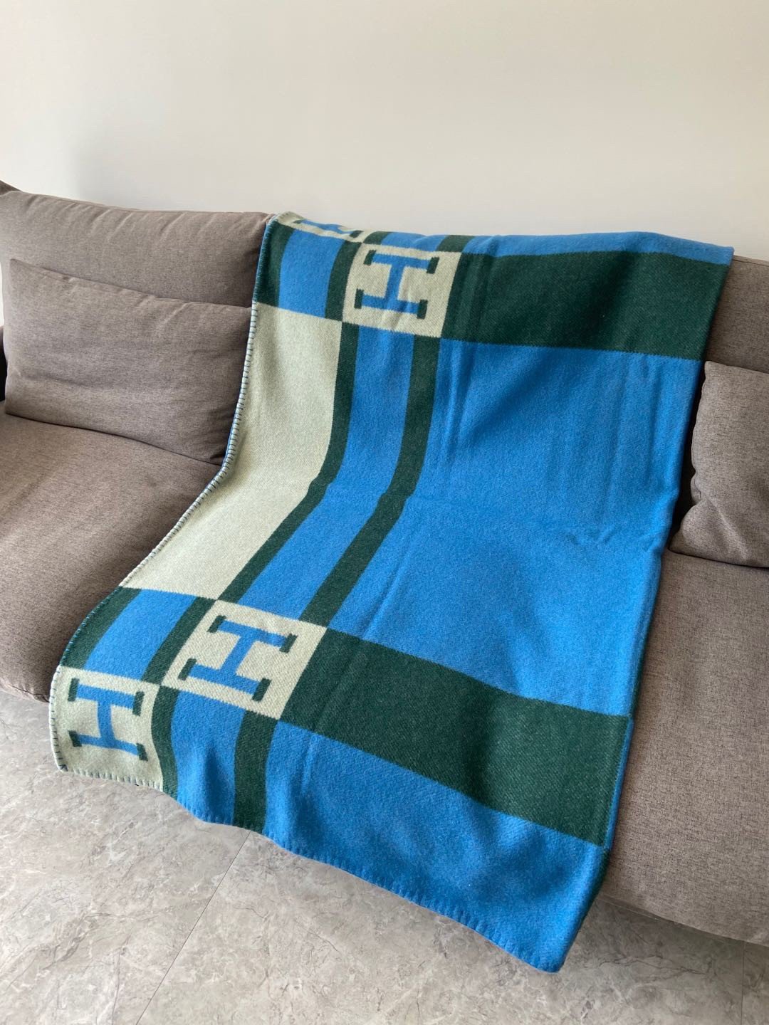 Hermes Emeraude Avalon Bayadere Throw Blanket