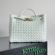 Bottega Veneta Andiamo Medium Bag In Glacier Intrecciato Lambskin