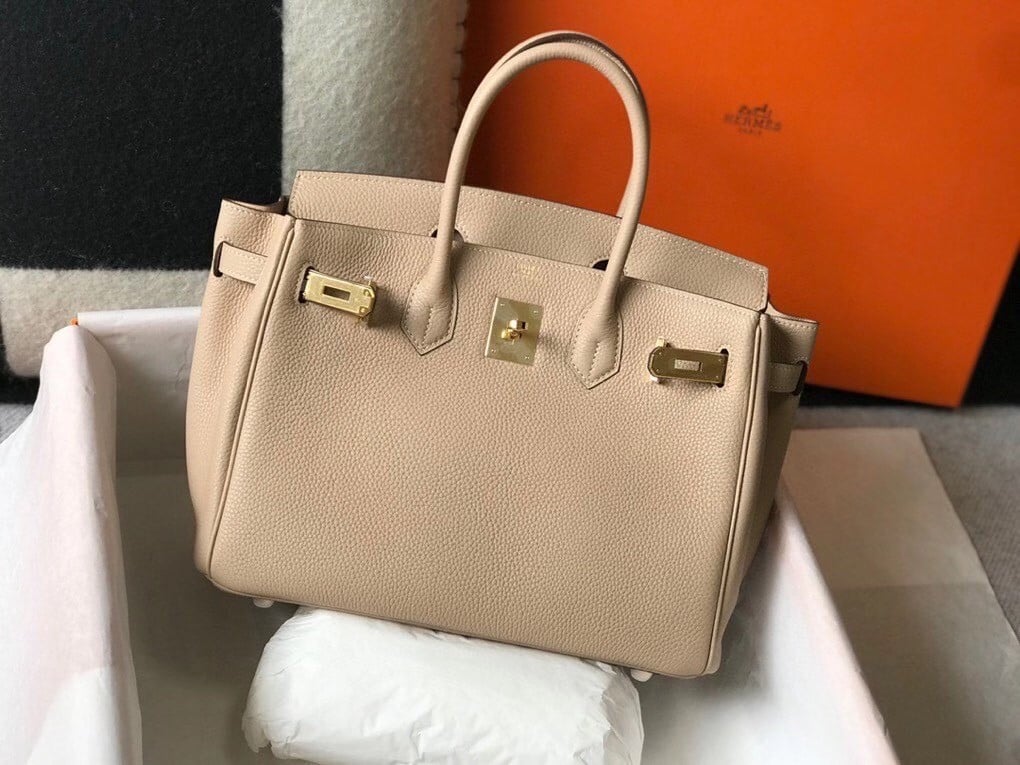 Hermes Birkin 30 Bag in Trench Clemence Leather with GHW