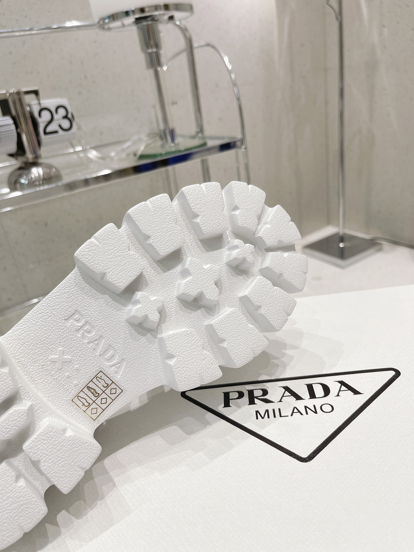 Prada Foam Sandals in White Rubber