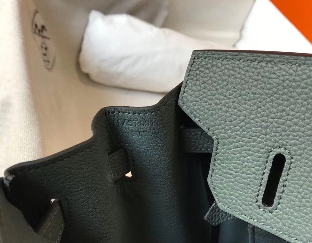 Hermes Birkin 30 Bag in Vert Amande Clemence Leather with GHW