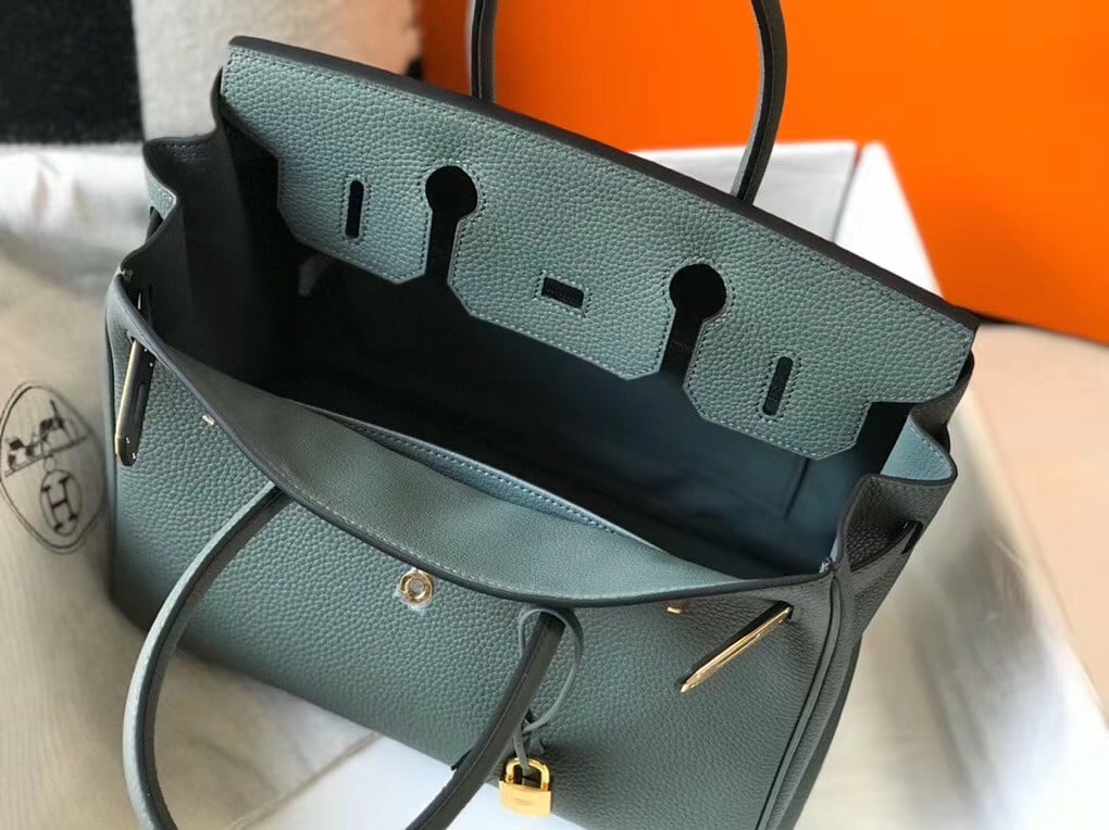 Hermes Birkin 30 Bag in Vert Amande Clemence Leather with GHW