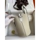 Hermes In The Loop 18 Handmade Bag in Pearl Grey Clemence Leather