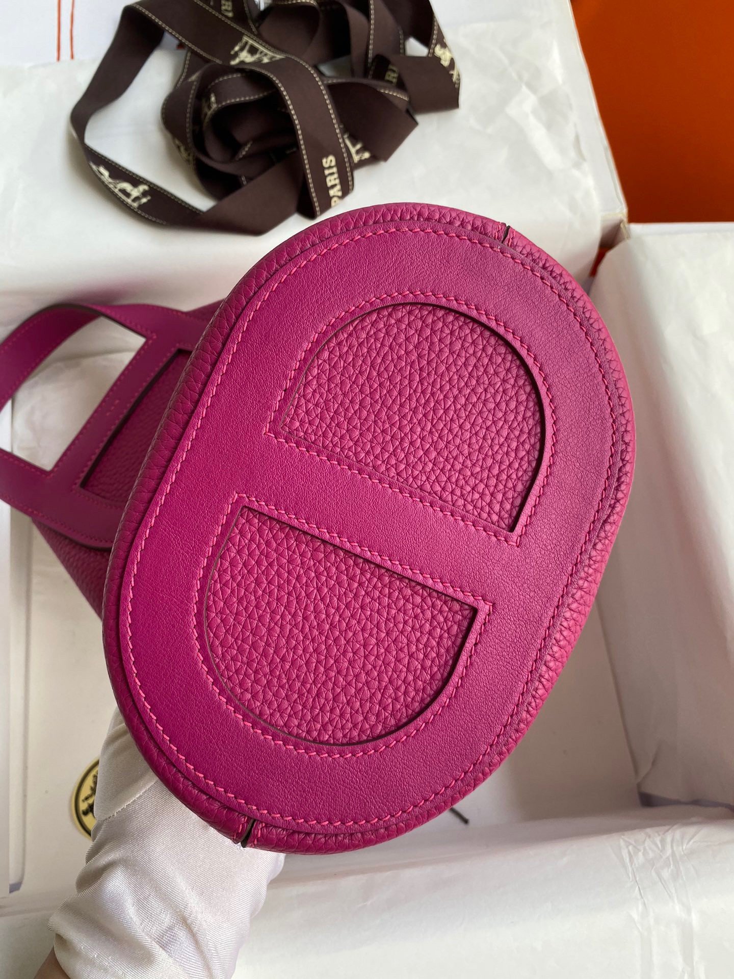 Hermes In The Loop 18 Handmade Bag in Rose Purple Clemence Leatherther