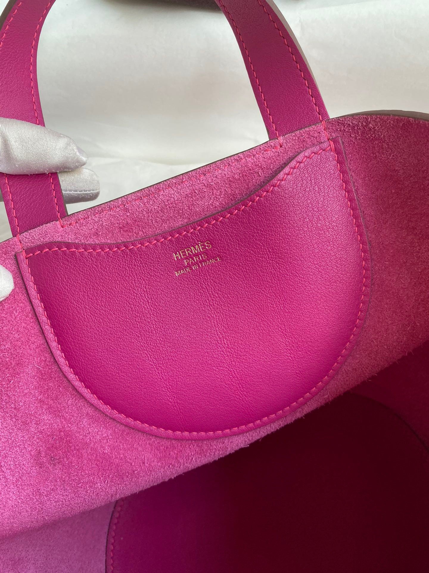 Hermes In The Loop 18 Handmade Bag in Rose Purple Clemence Leatherther