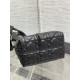 Dior Toujours Small Bag in Black Macrocannage Calfskin